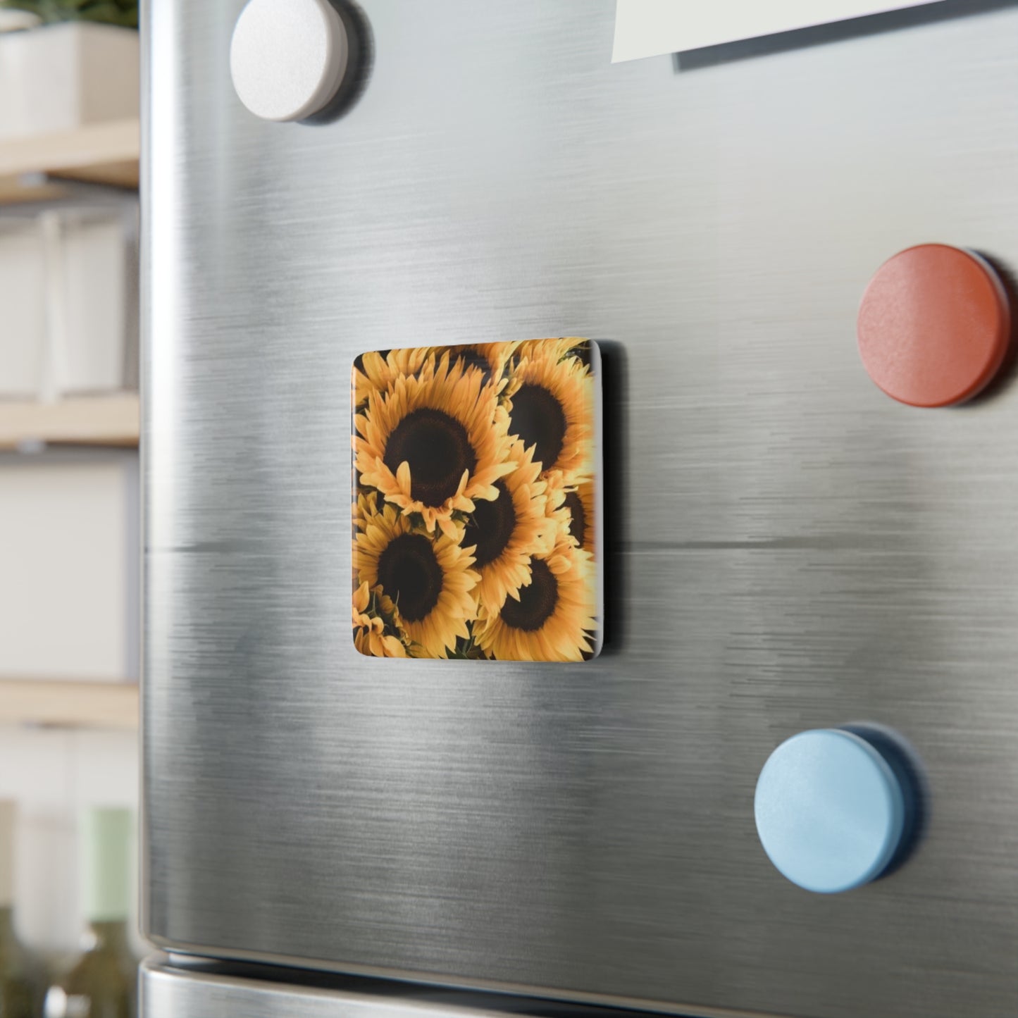 Sunflower Floral Square Magnet – Floral Square Magnets