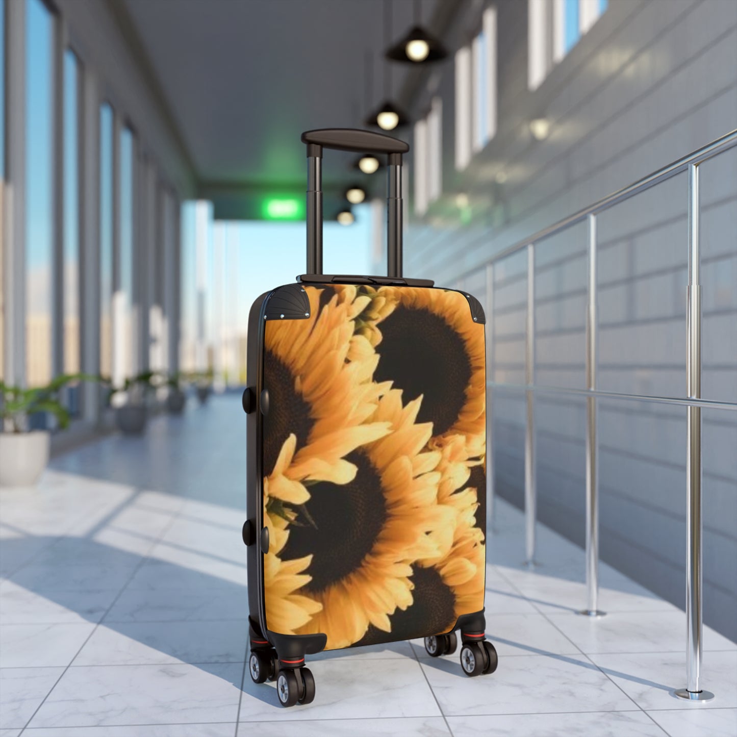 Sunflower Floral Suitcase for Travelers – Bright & Happy