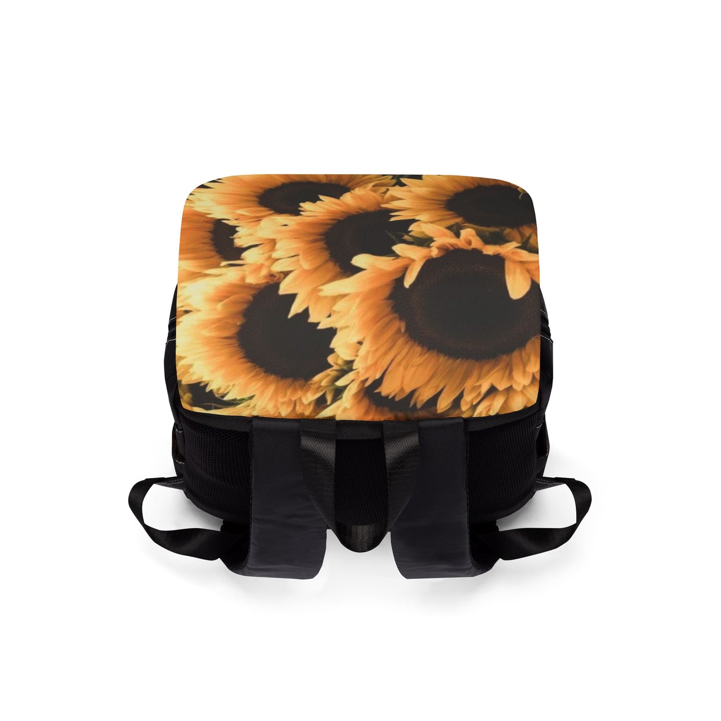 Sunflower Unisex Floral Flap Backpack – Bright & Cheerful