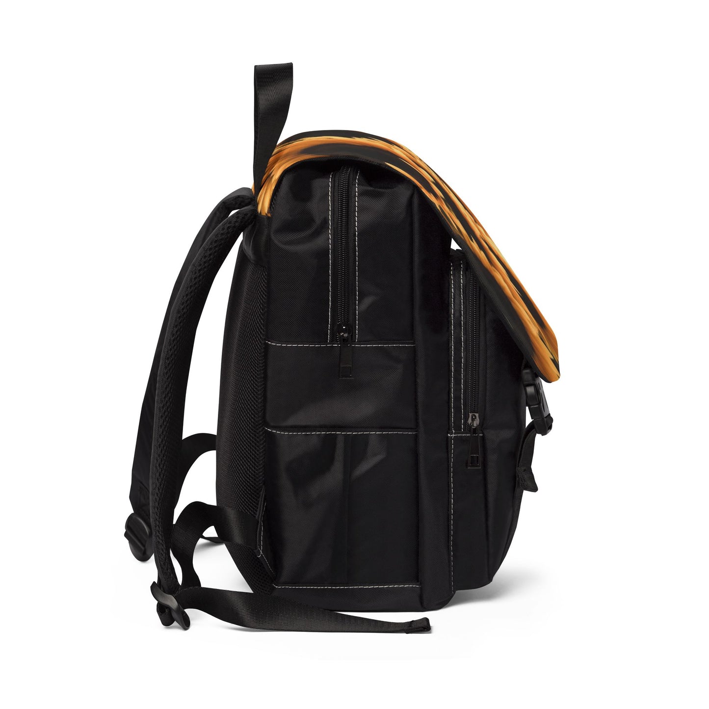 Sunflower Unisex Floral Flap Backpack – Bright & Cheerful
