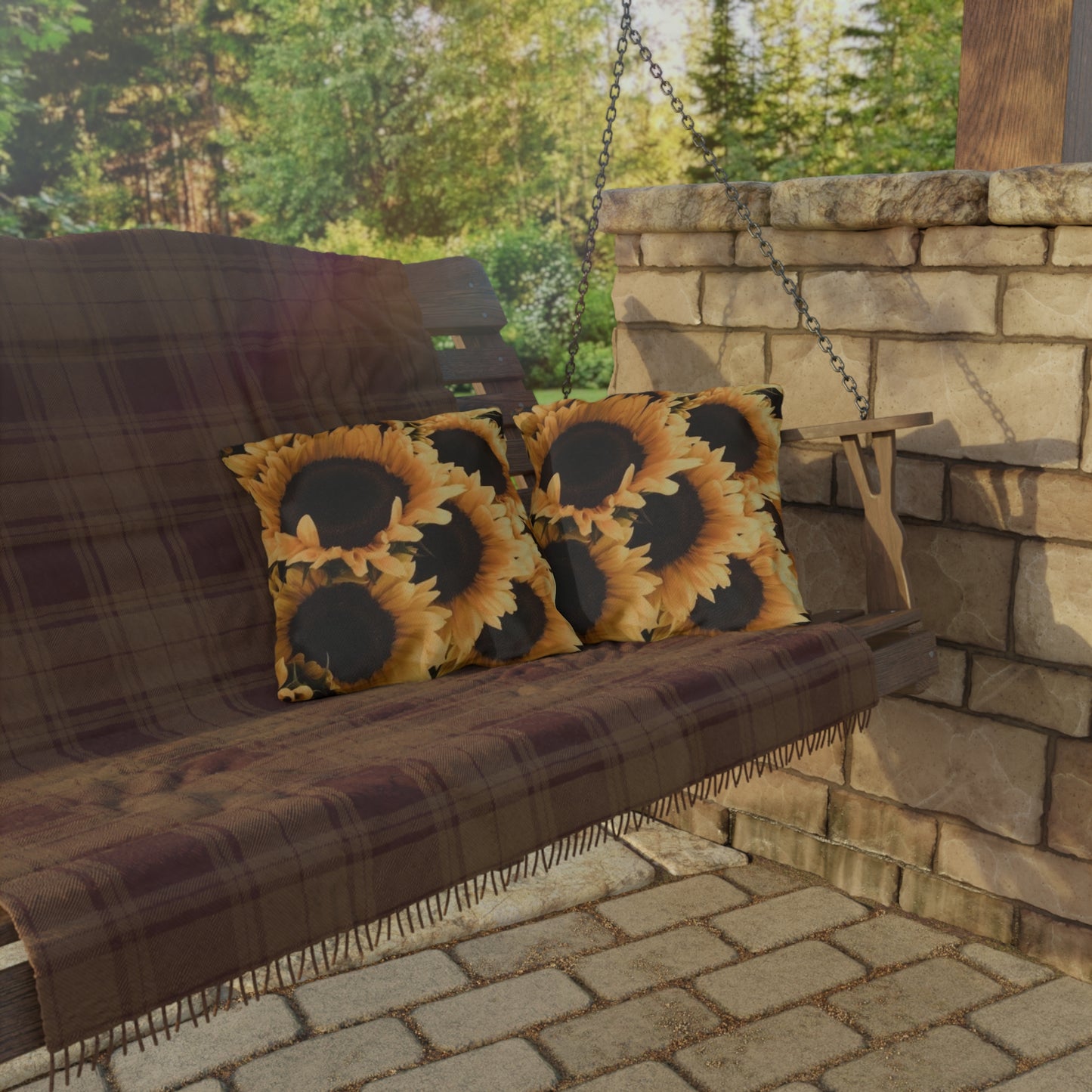Sunflower Floral Outdoor Pillow