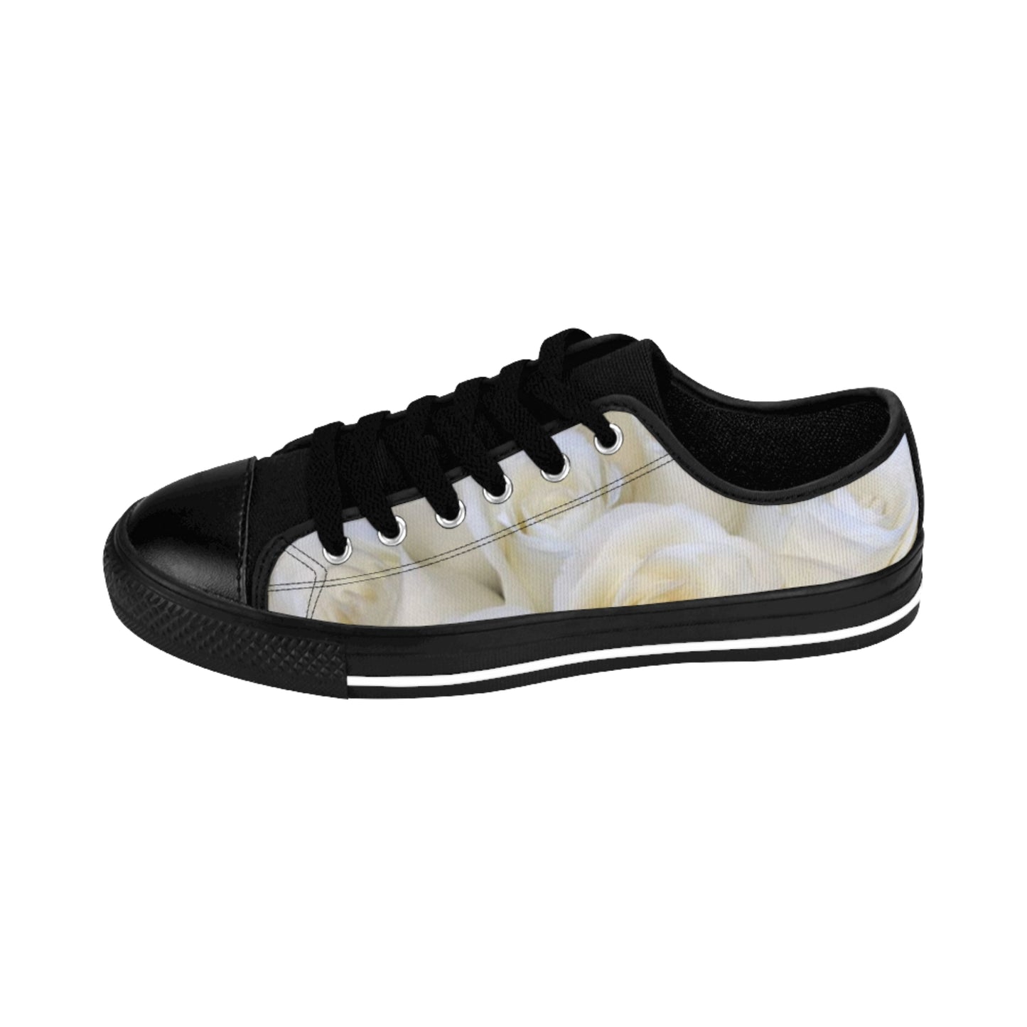 White Roses Comfortable Floral Sneakers – Chic & Comfy