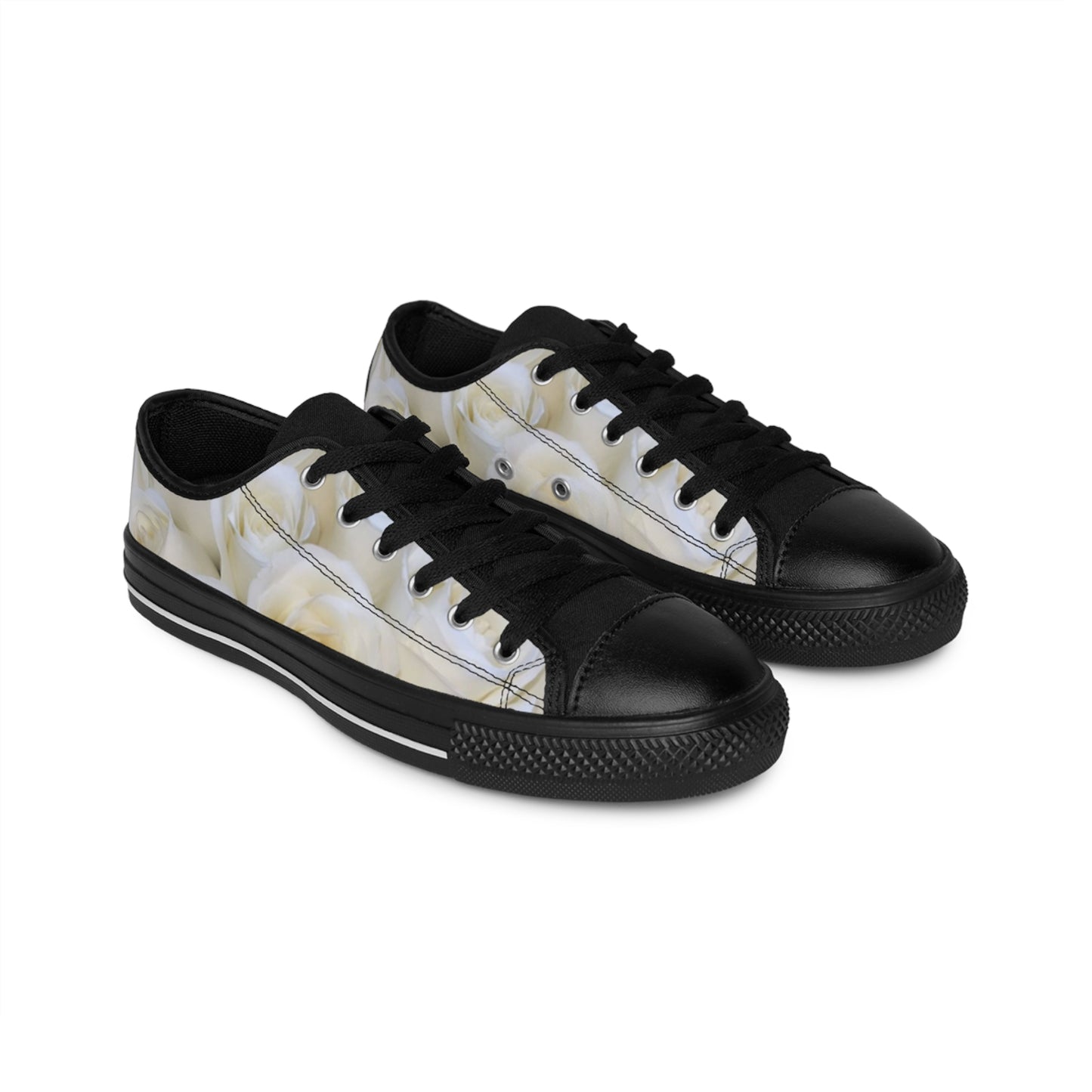White Roses Comfortable Floral Sneakers – Chic & Comfy