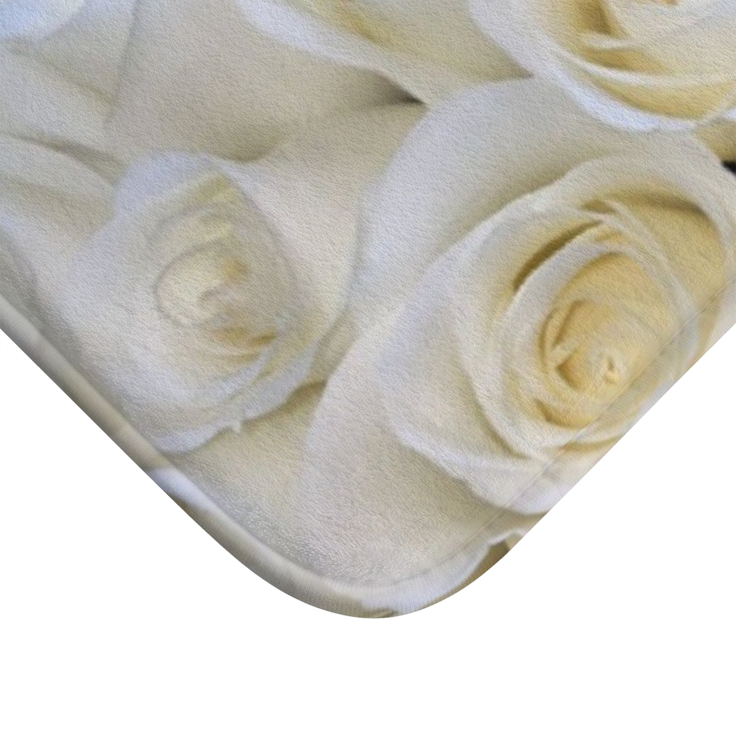 White Roses Floral Bath Mat Anti Slipping