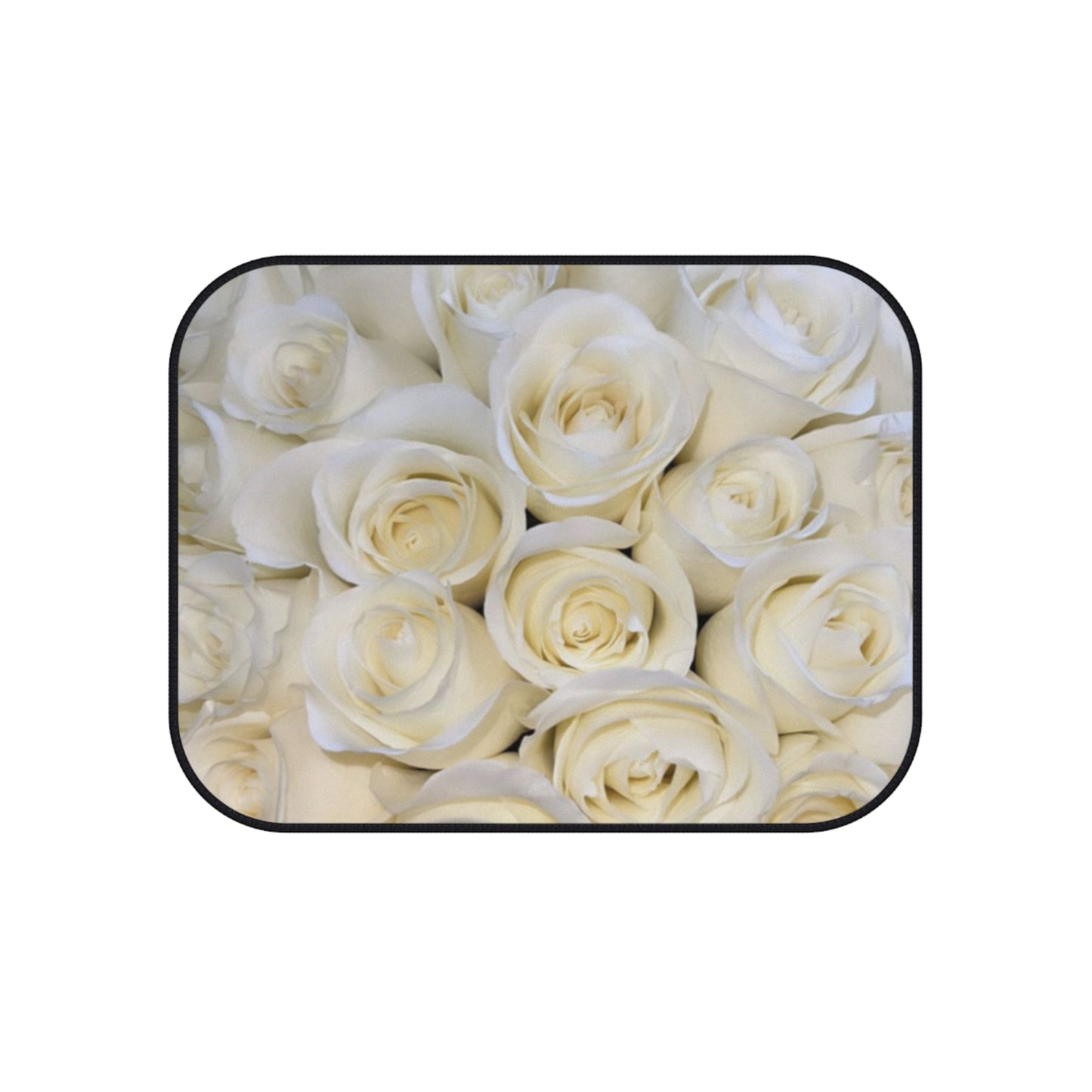 White Roses Floral Car Mats – Set of 4 Elegant Car Mats