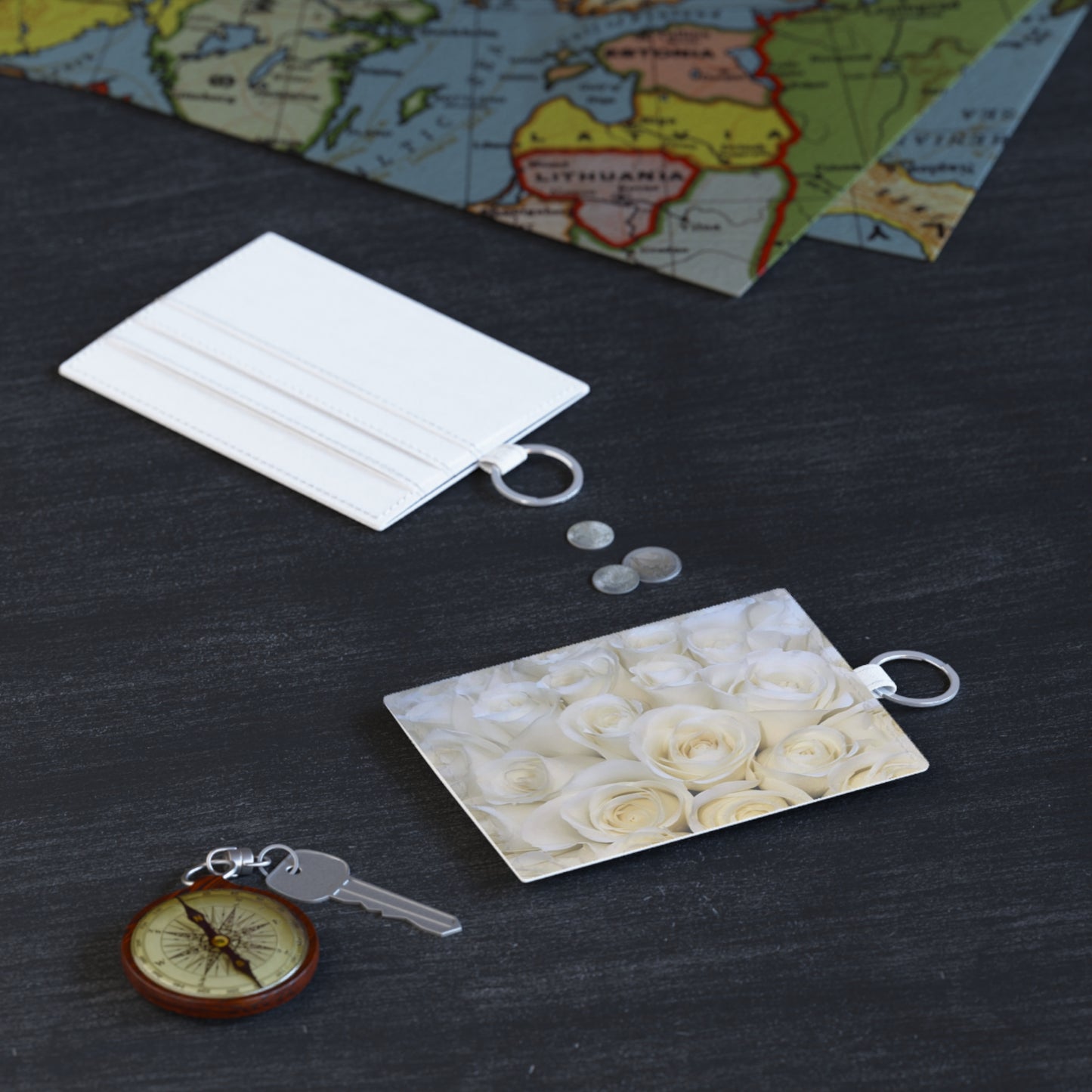 White Roses Floral Card Holder – Clean & Classic