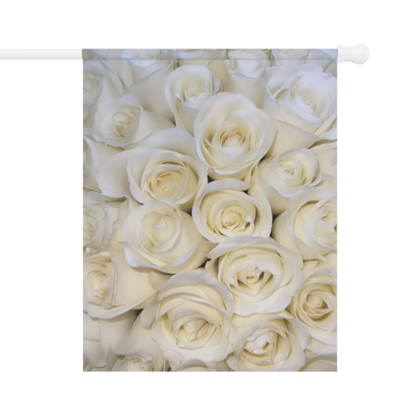 White Roses Floral Garden and House Banner – Elegant Yard Flag