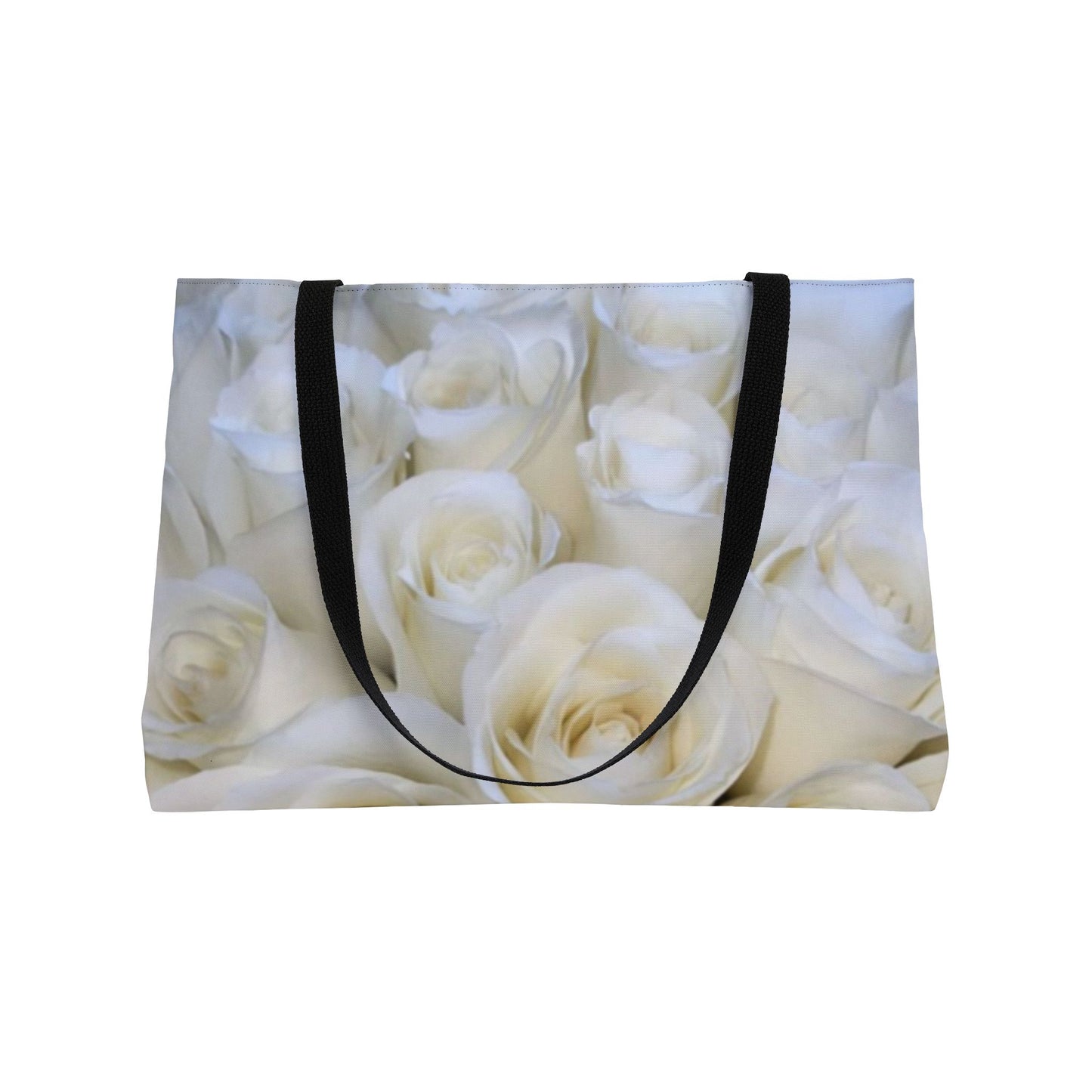 White Roses Floral Rectangle Tote – Elegant and Versatile