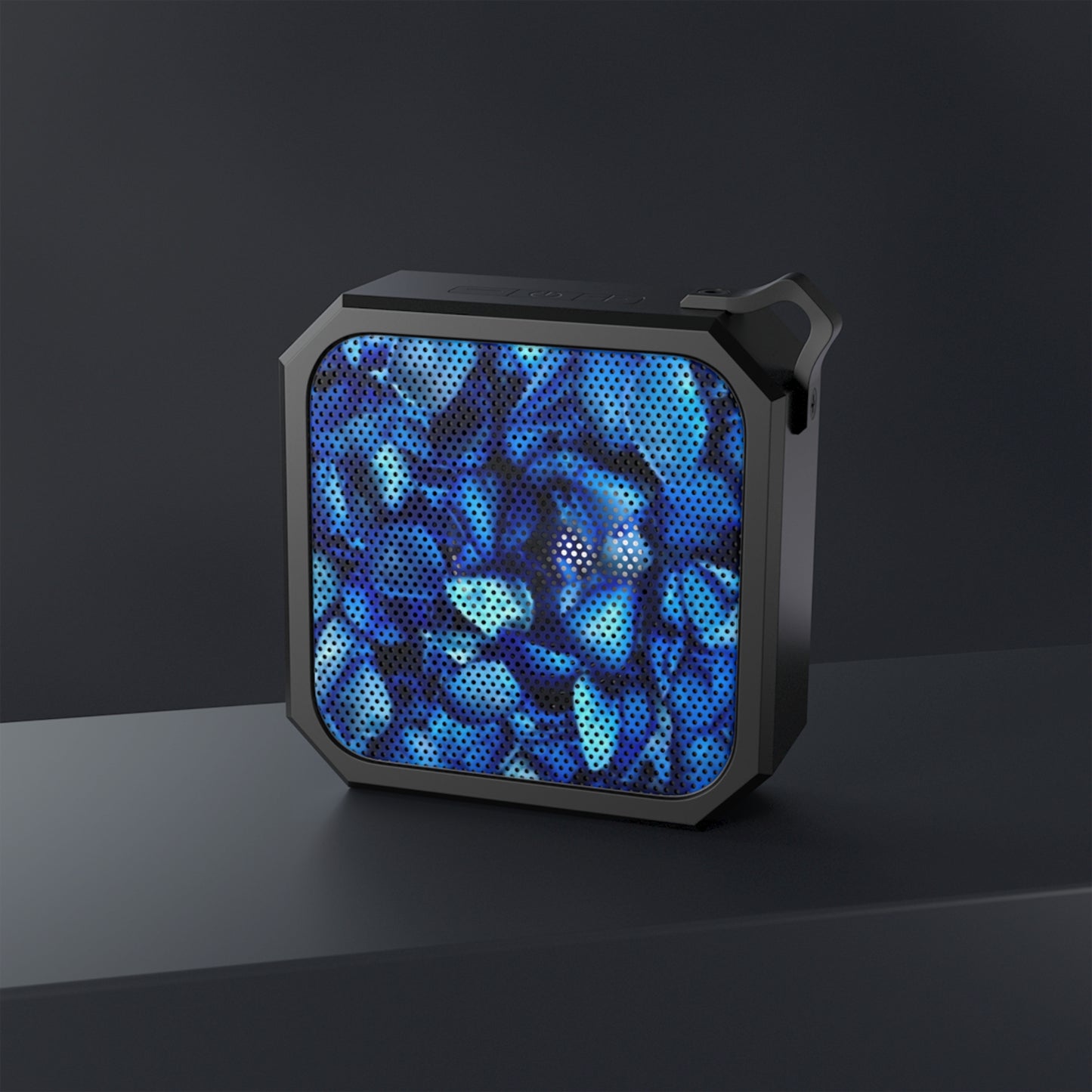 Outdoor Bluetooth Speaker – Blue Petals Floral Print, Compact & Rugged