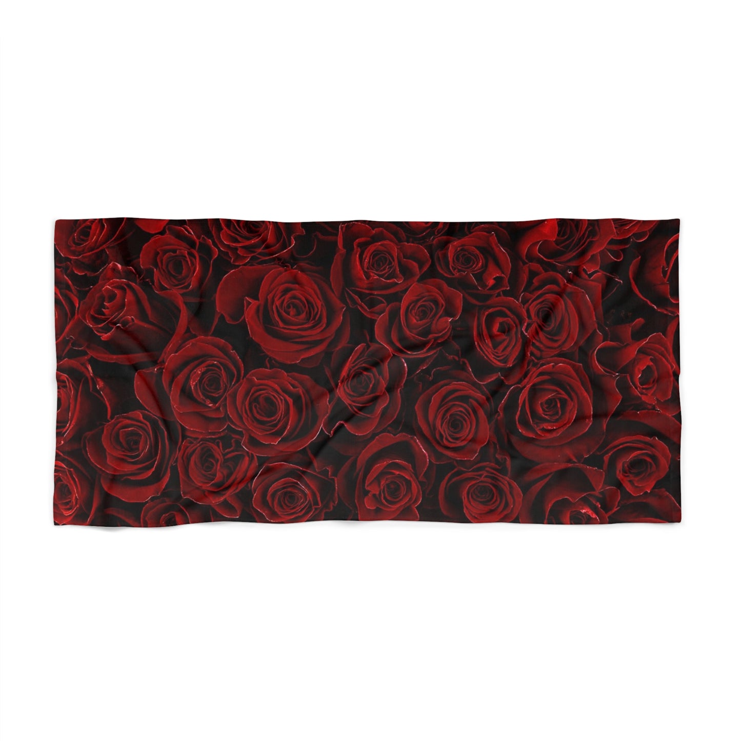 Floral Beach Soft Towel – Red Roses