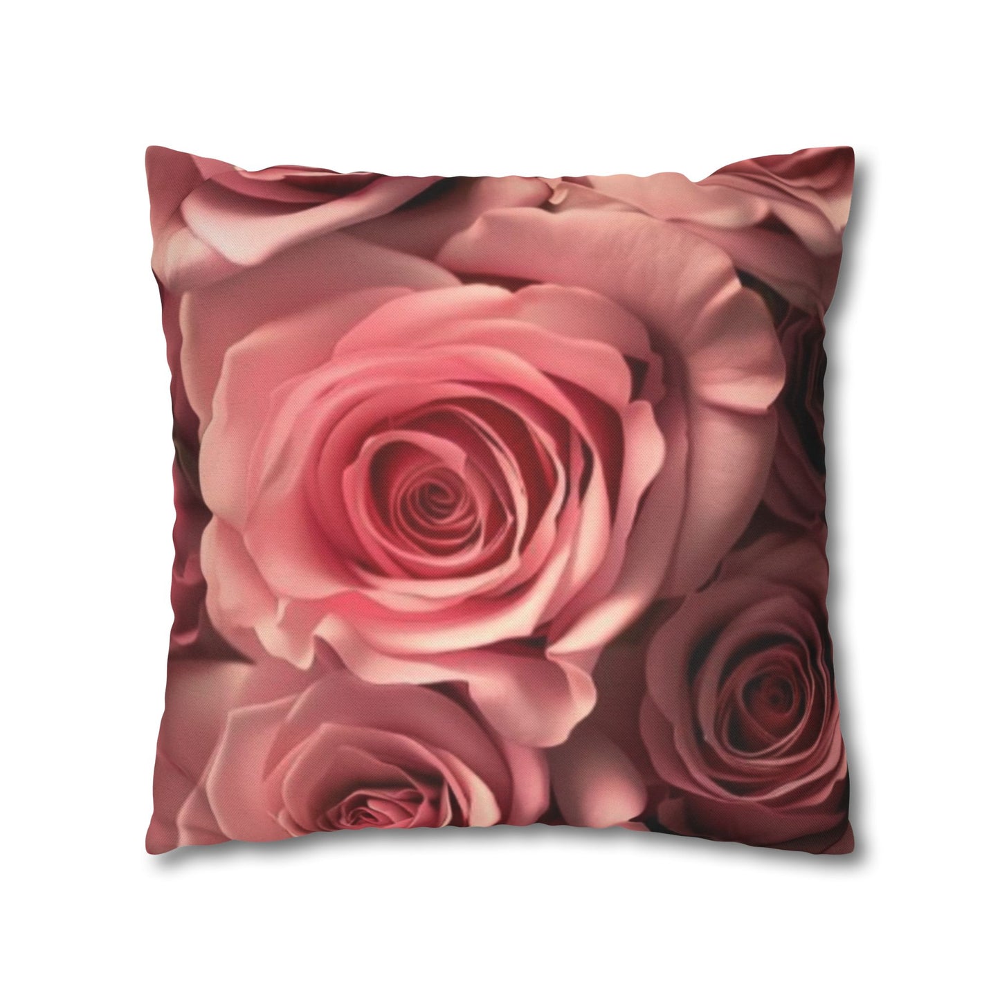 Pink Roses Square Pillowcase