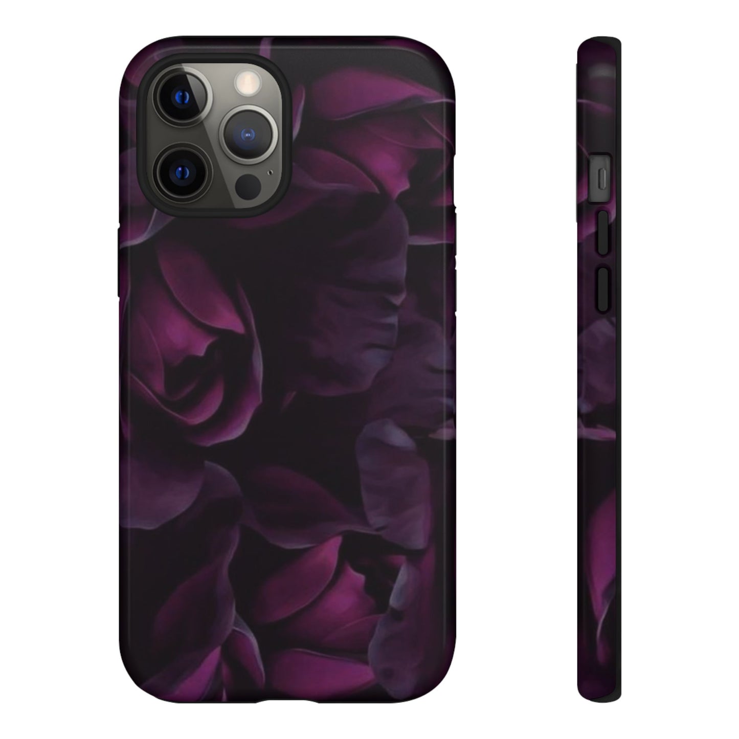 Dark Purple Floral Tough Phone Case