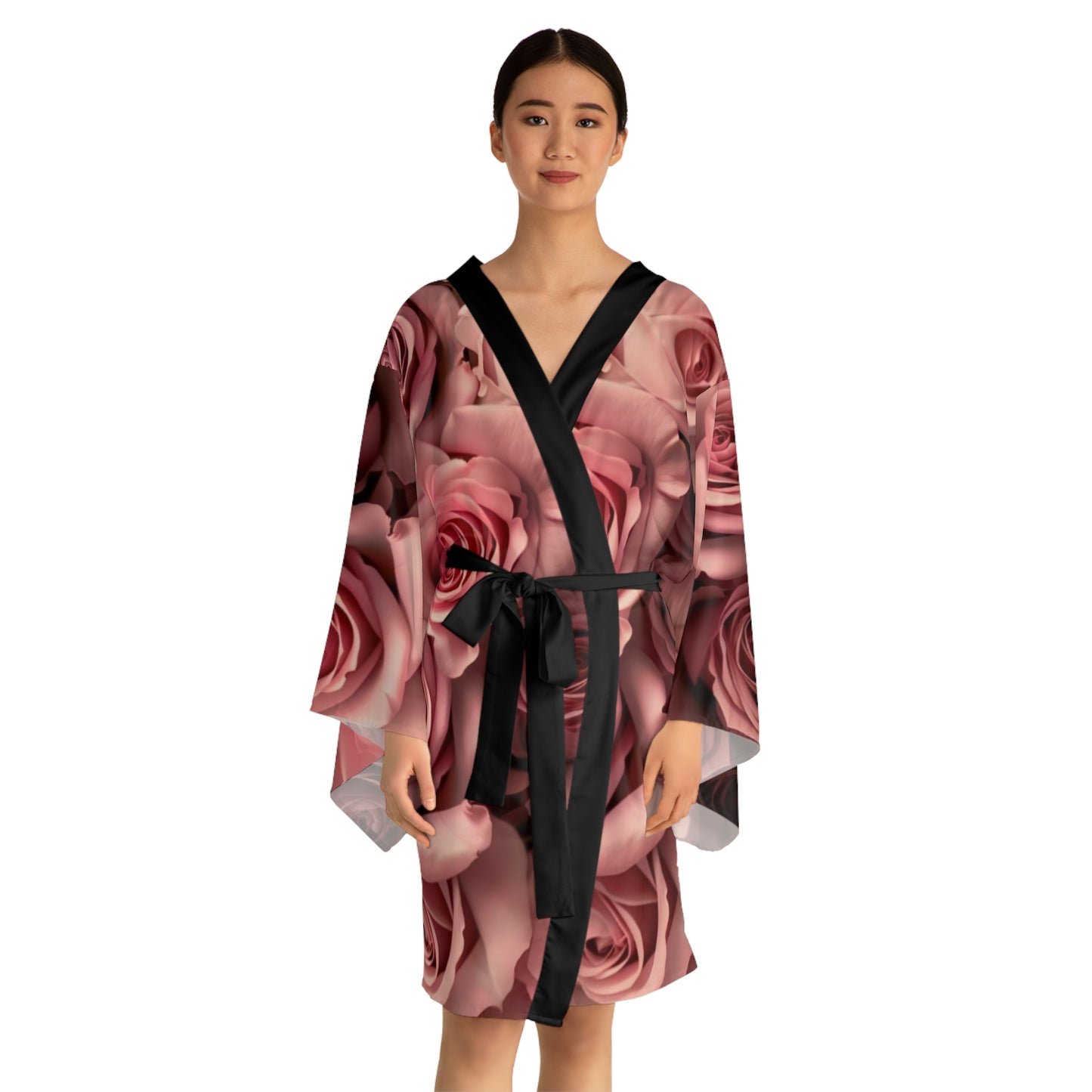 Pink Roses Kimono Robe