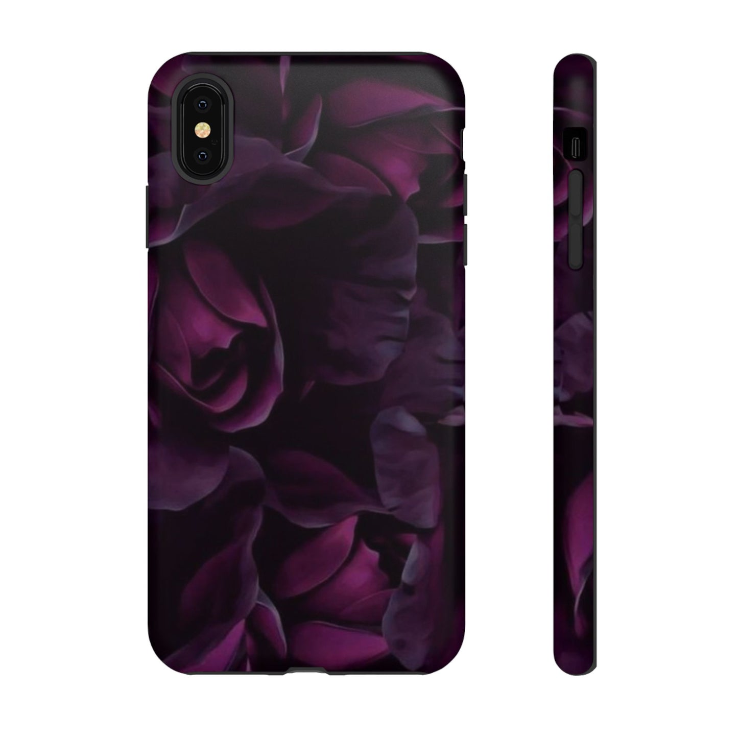 Dark Purple Floral Tough Phone Case