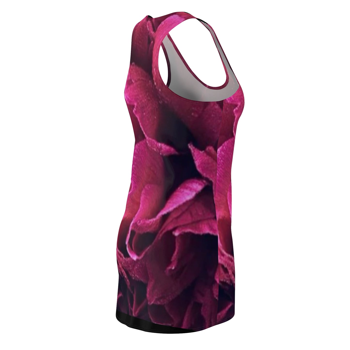 Magenta All Over Floral Design Racerback Dress