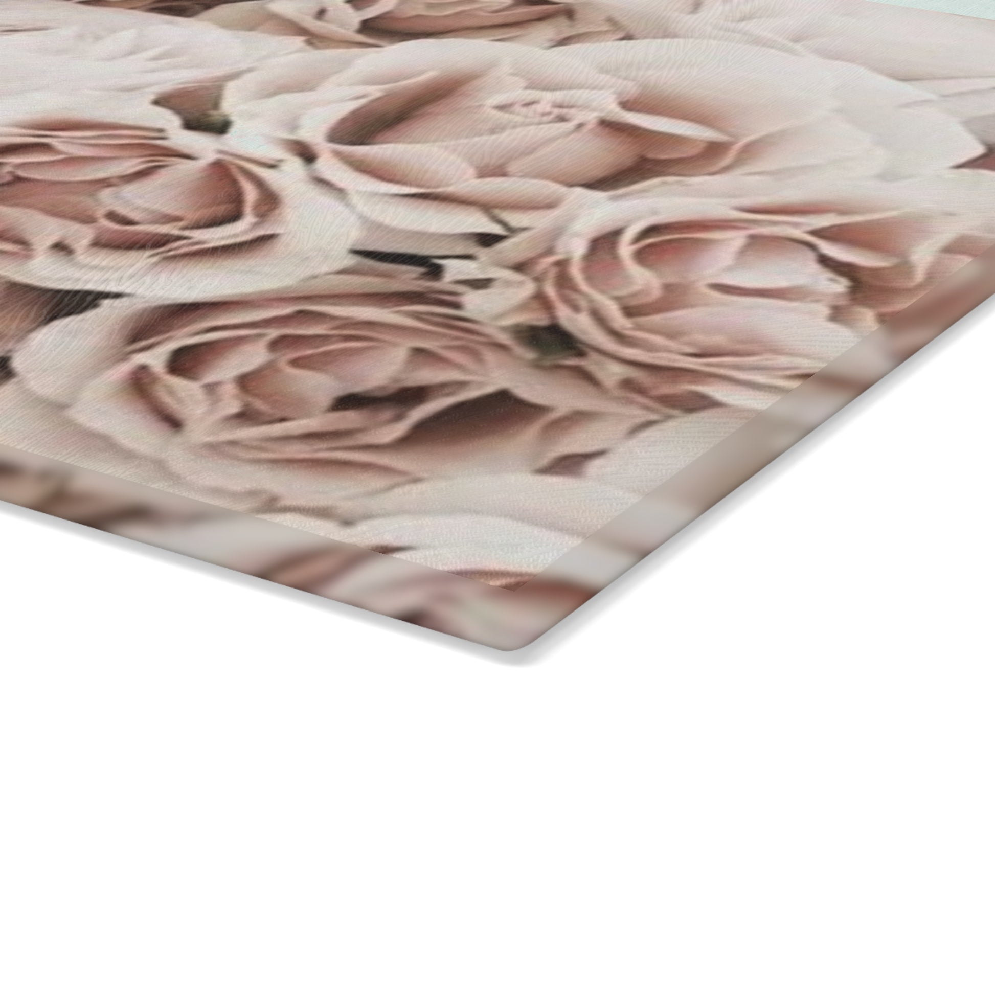 Light Pink Roses Glass Cutting Board – Elegant Floral Touch