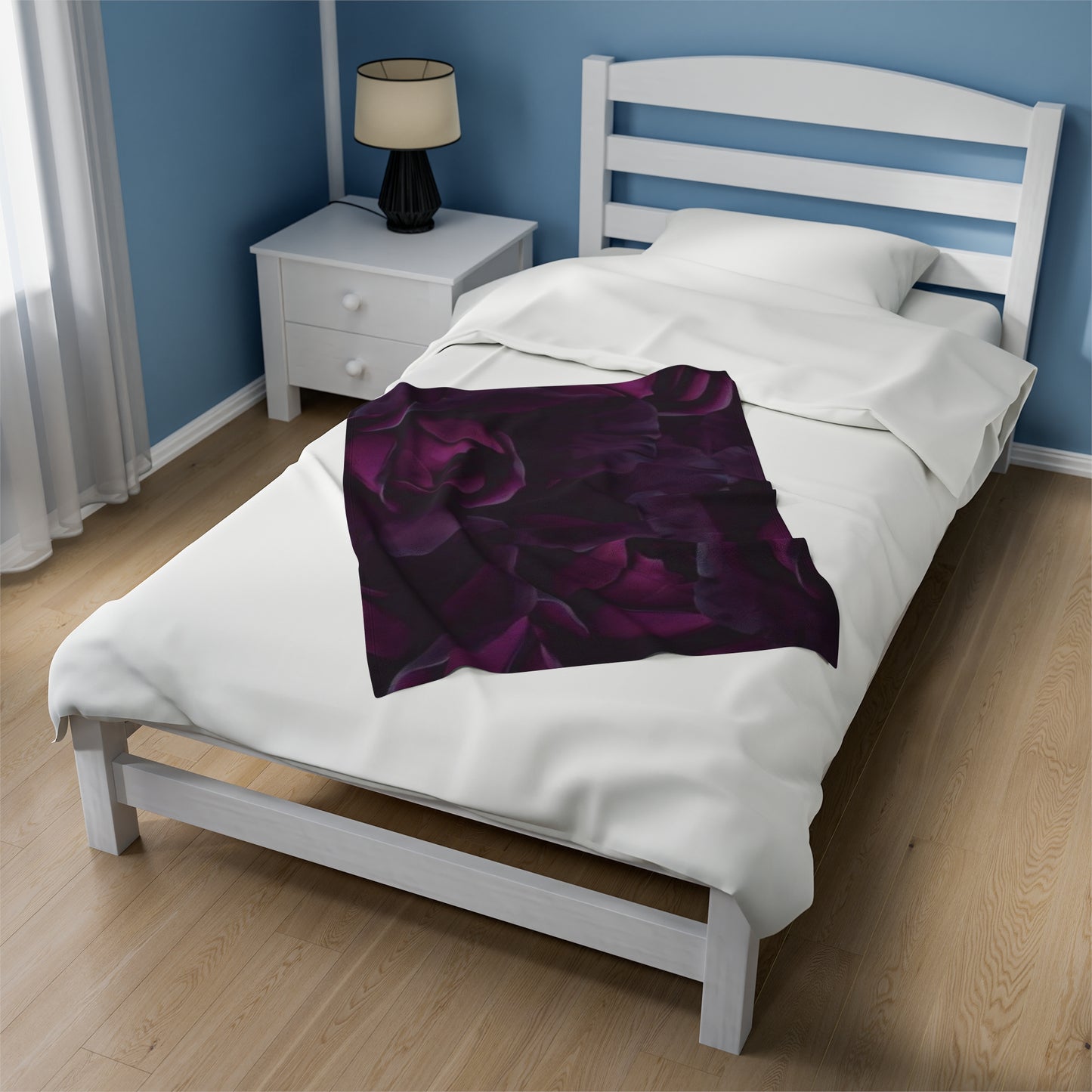 Dark Purple Floral Blanket