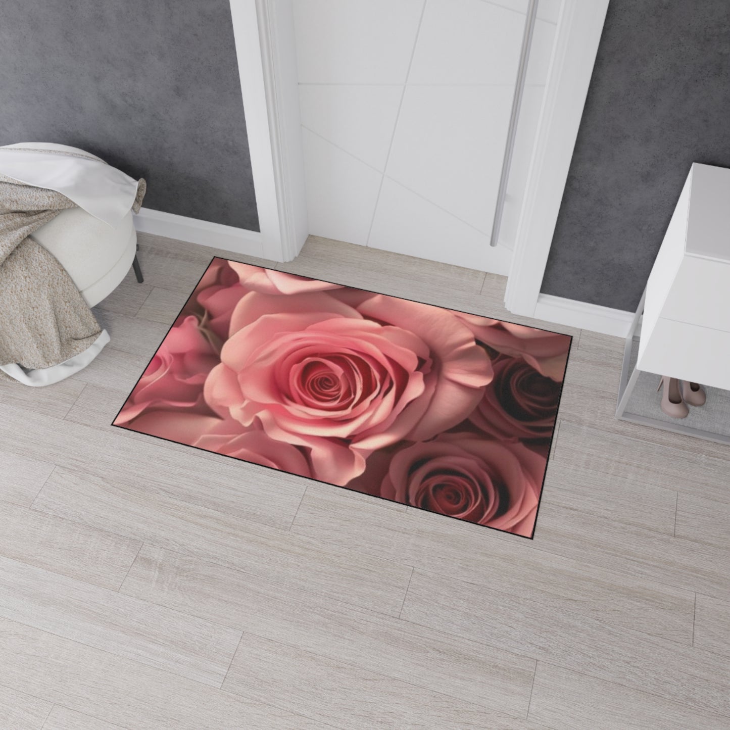 Pink Roses Heavy Duty Floor Mat