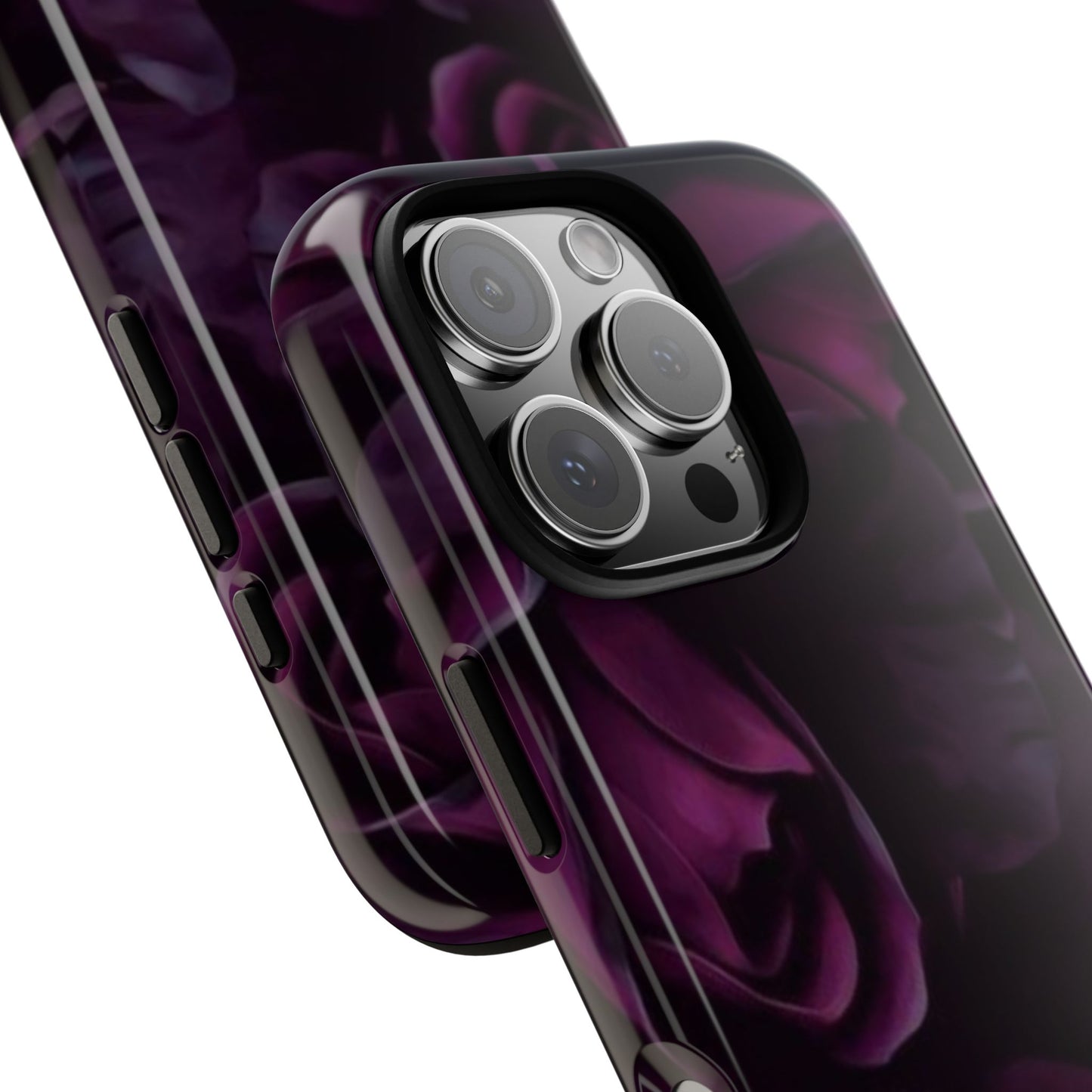 Dark Purple Floral Tough Phone Case