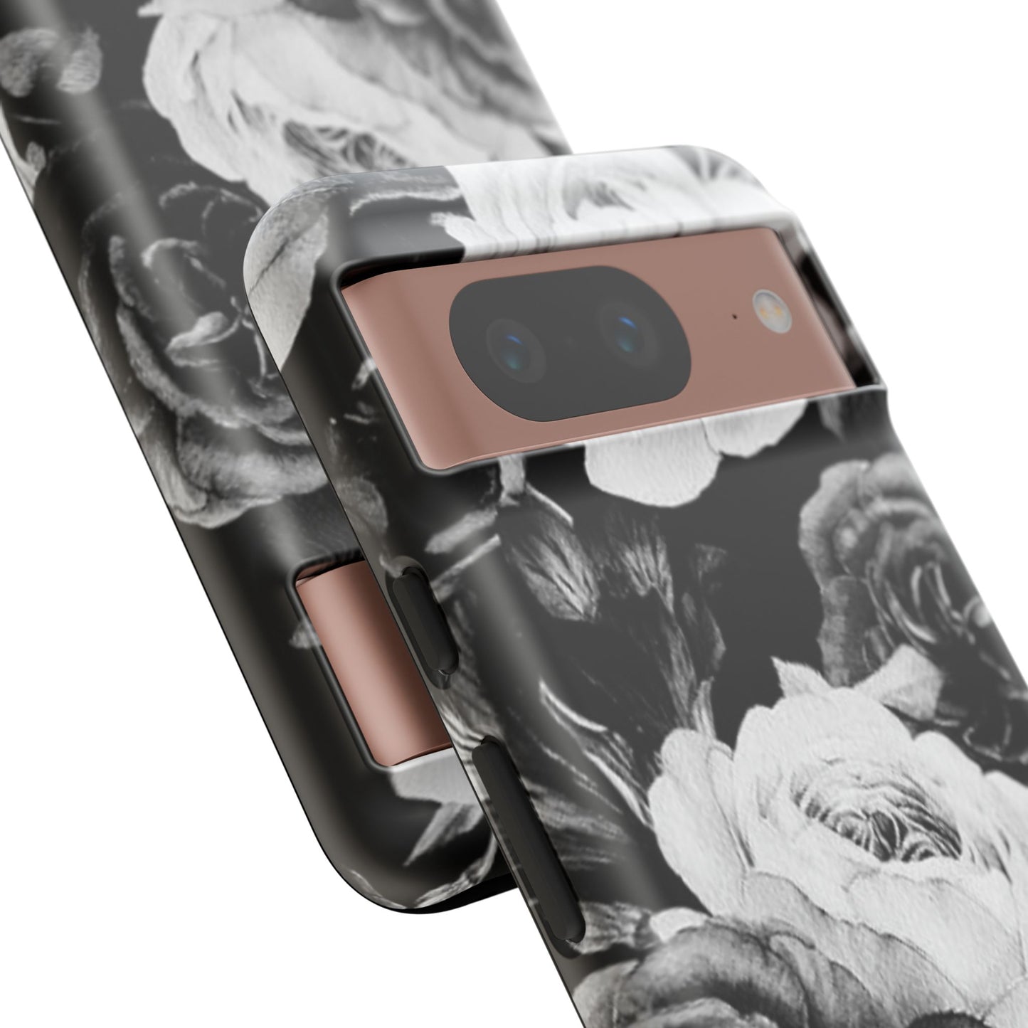 Black and White Floral Tough Phone Case
