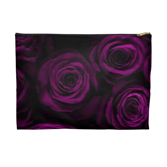 Dark Purple Roses Accessory Pouch