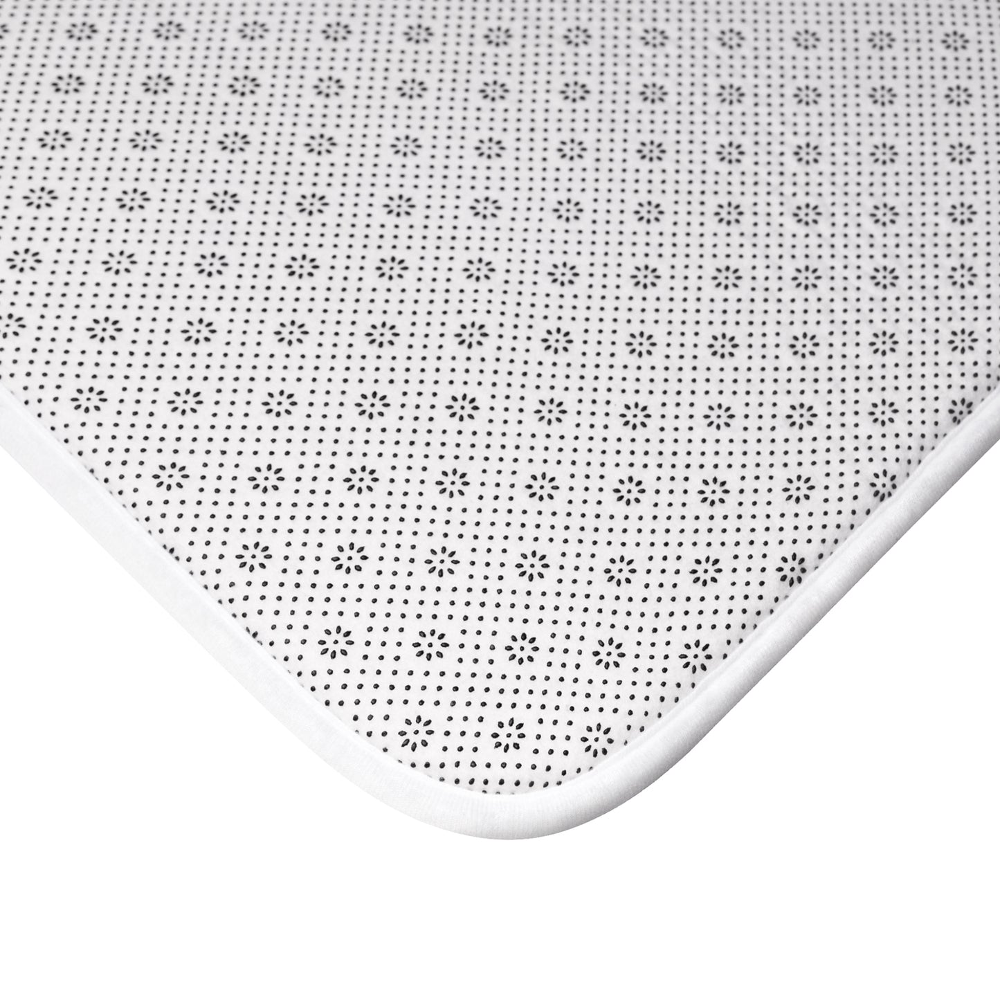 Black & White Floral Bath Mat Anti Slipping