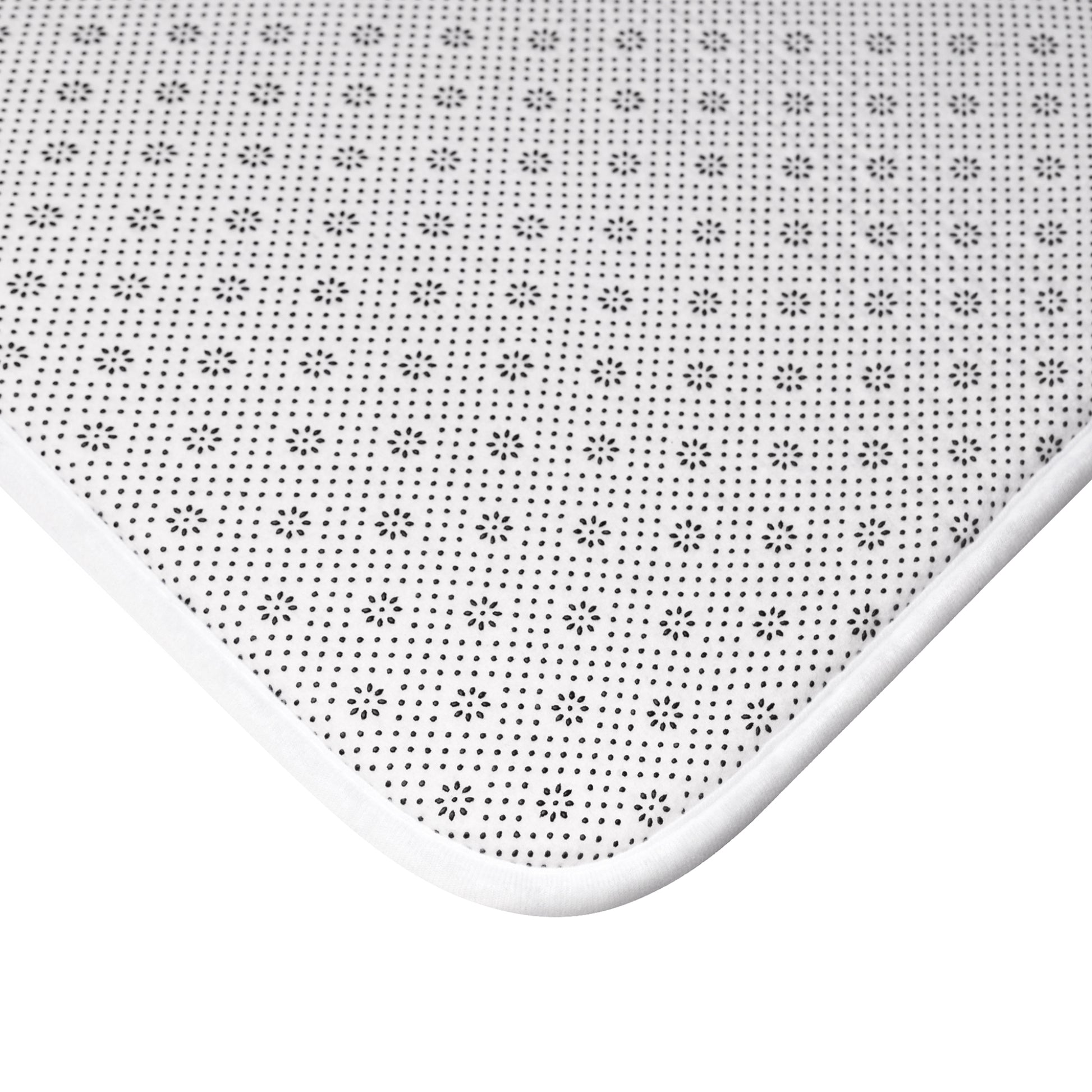 Black & White Floral Bath Mat Anti Slipping
