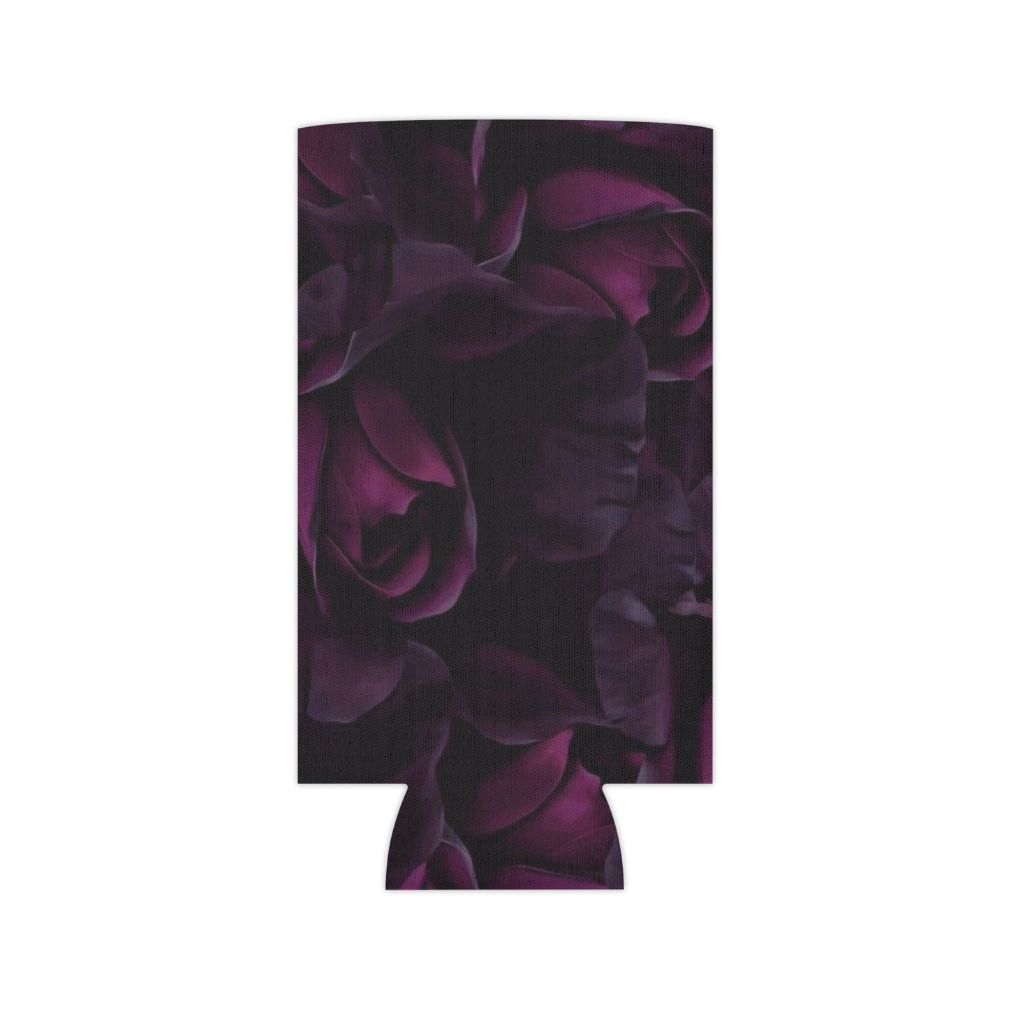 Dark Purple Floral Can Cooler