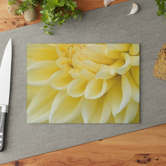 Yellow Dahlia Cutting Board
