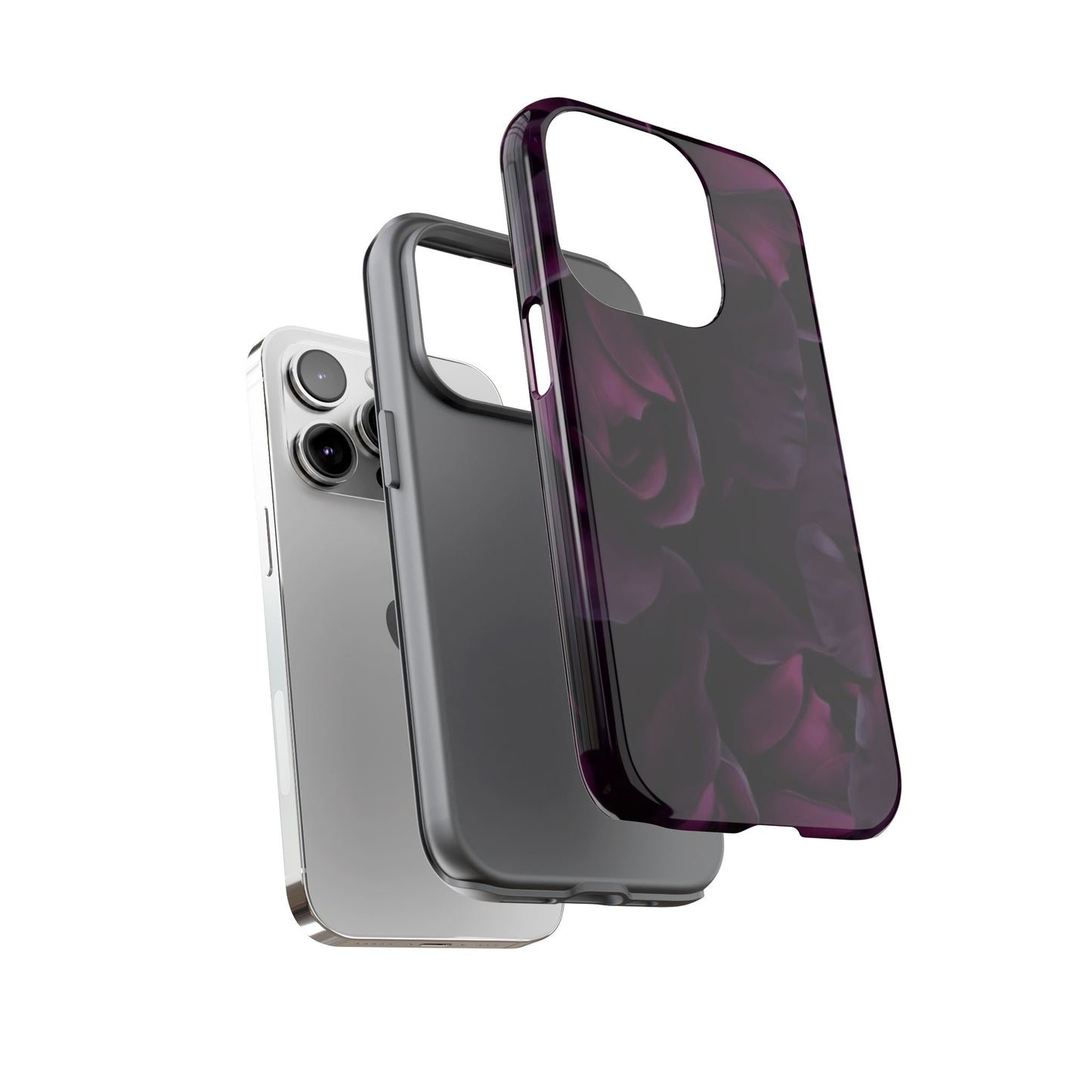 Dark Purple Floral Tough Phone Case