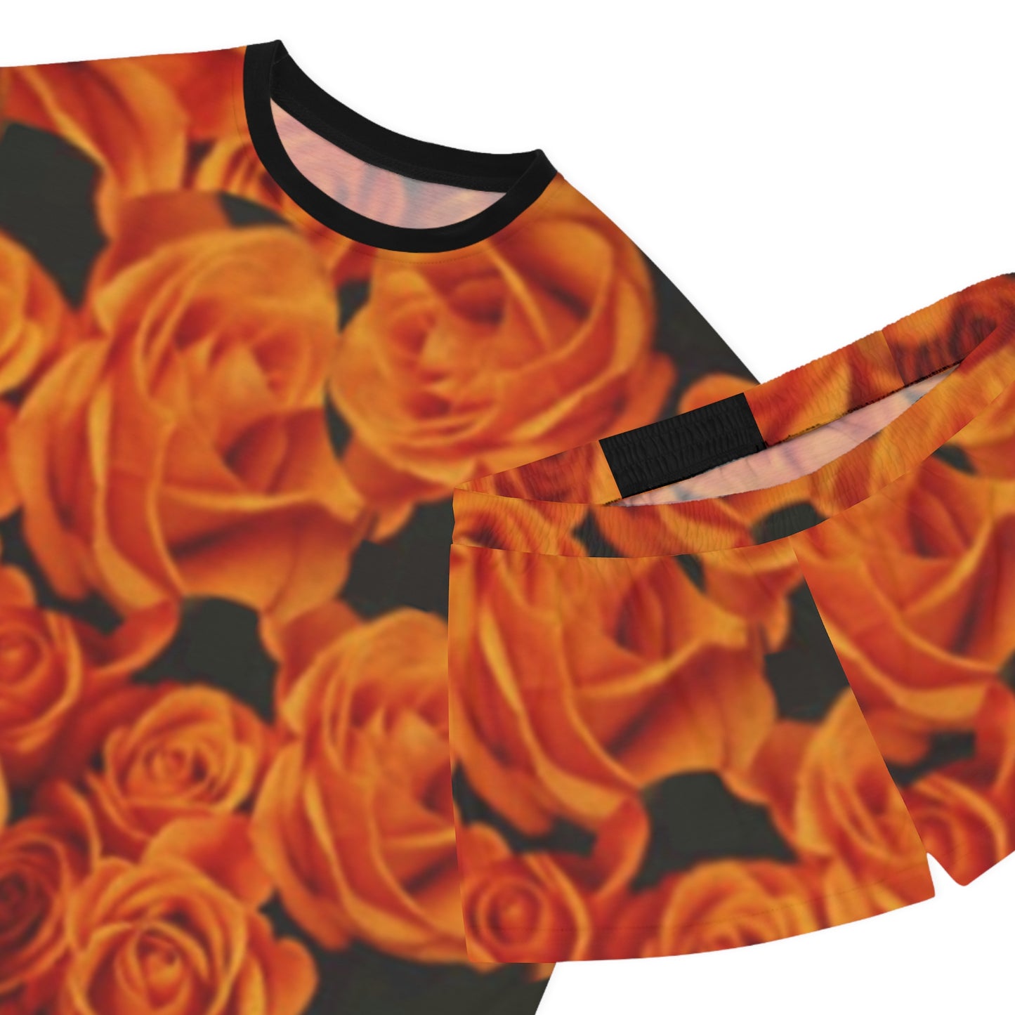 Orange Roses Women's Short Pajama Set