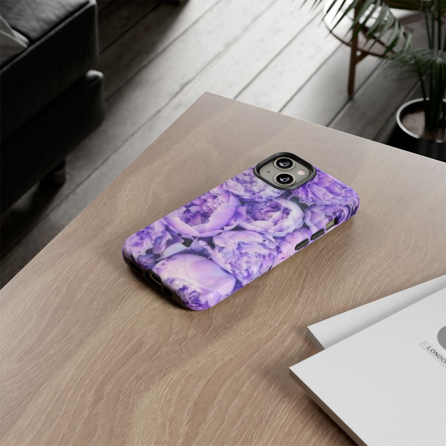 Purple Peony Tough Phone Case
