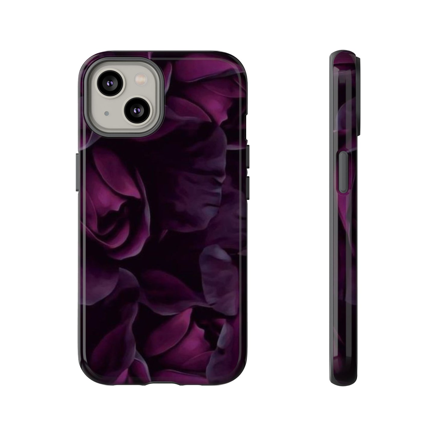 Dark Purple Floral Tough Phone Case