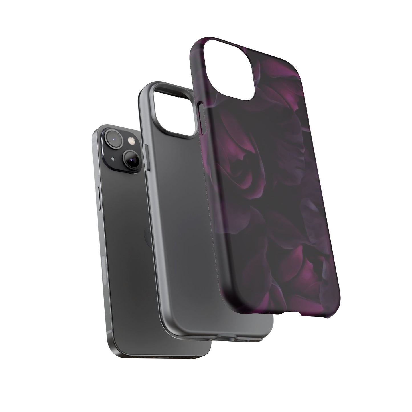 Dark Purple Floral Tough Phone Case