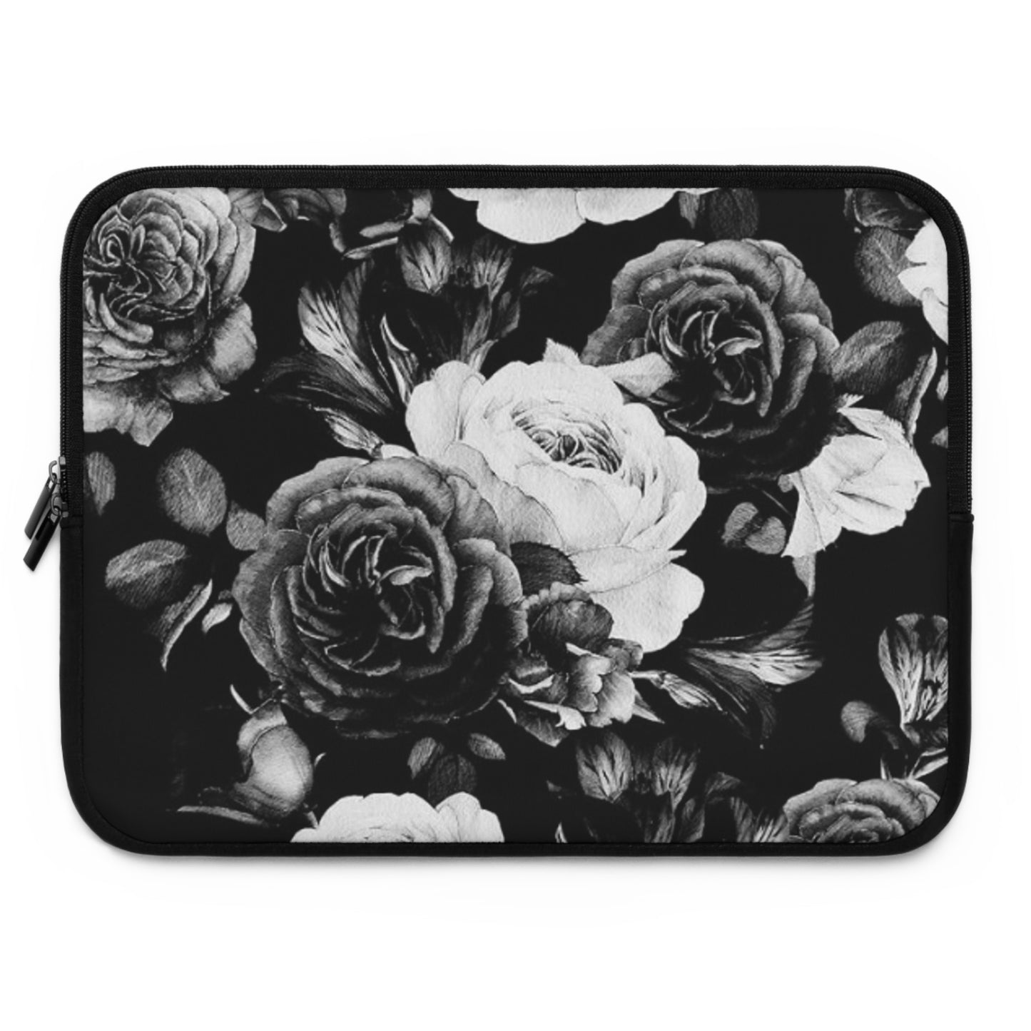 Black and White Floral Laptop Sleeve