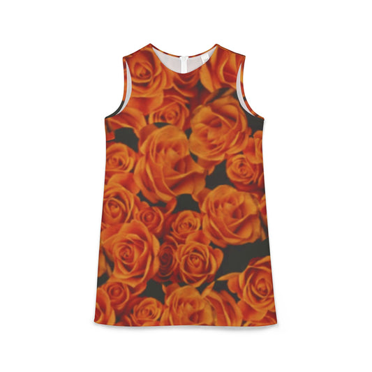 Orange Roses Sleeveless Dress