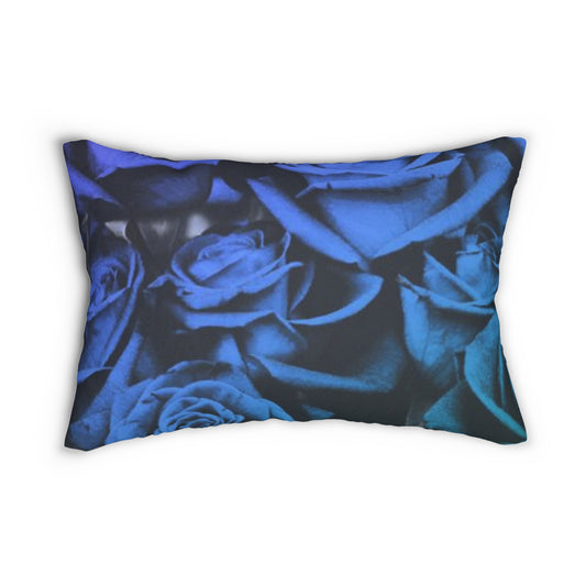 Blue Roses Lumbar Pillow