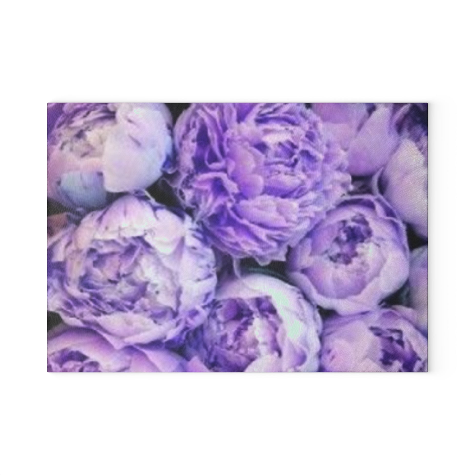 Purple Peony Floral Glass Cutting Board – Premium Kitchen Decor