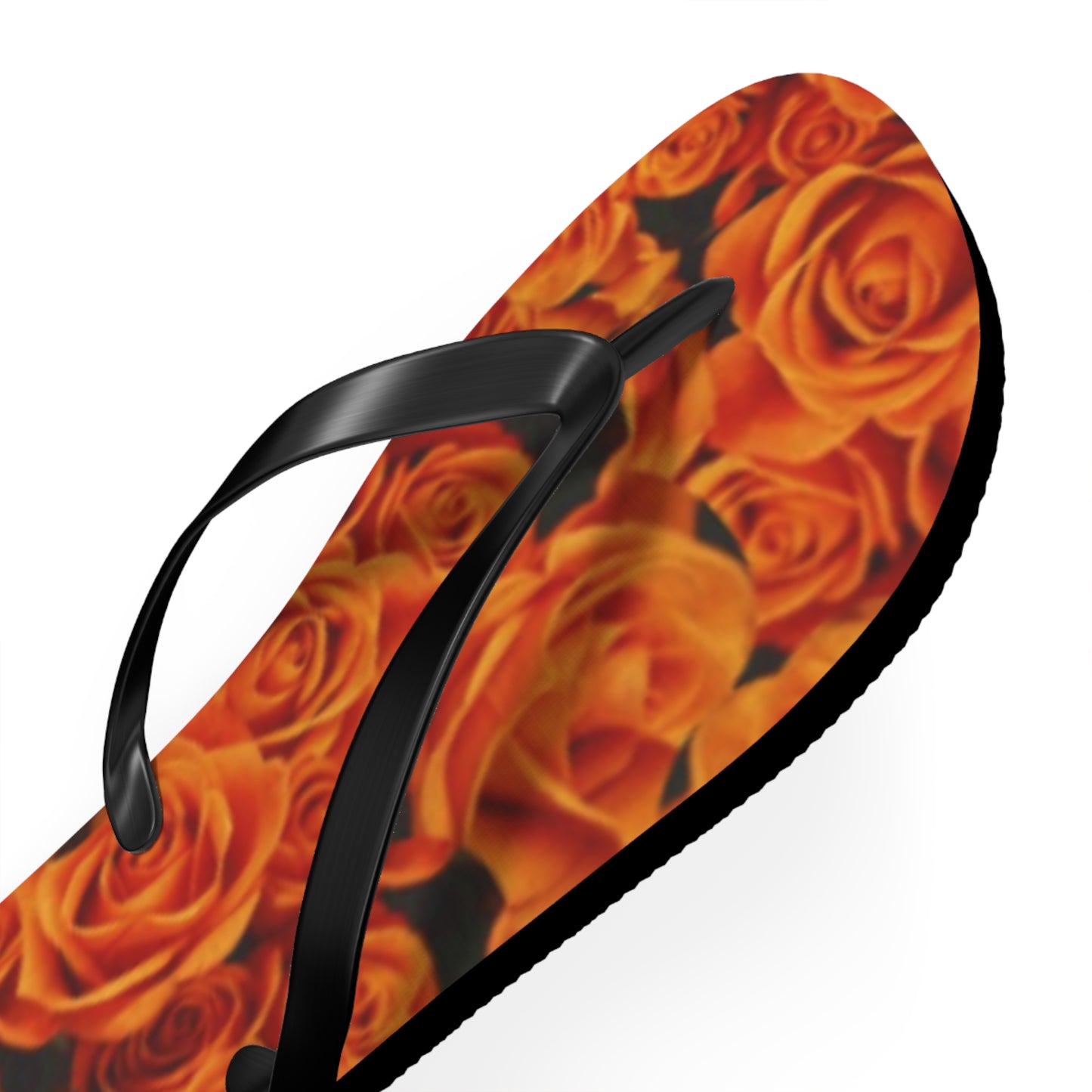 Orange Roses Floral Design Flip Flops