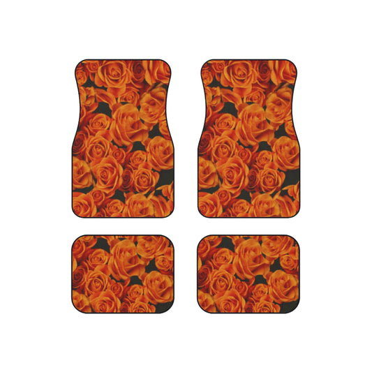 Orange Roses Car Mats (Set of 4)