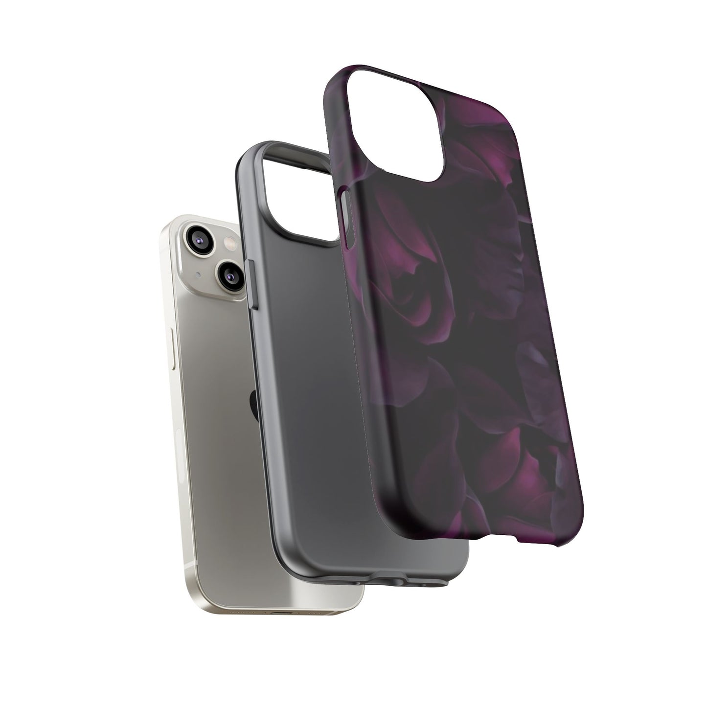 Dark Purple Floral Tough Phone Case