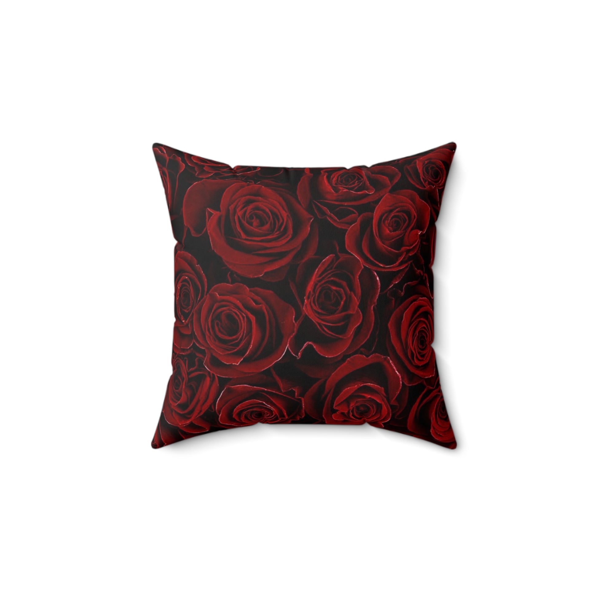 Red Roses Floral Square Pillow – Classic & Cozy Style
