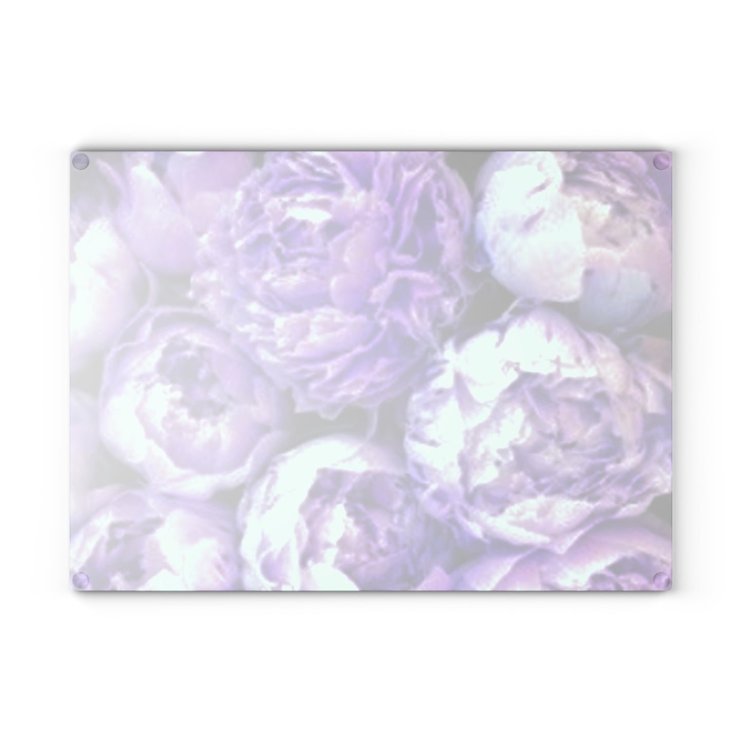 Purple Peony Floral Glass Cutting Board – Premium Kitchen Decor