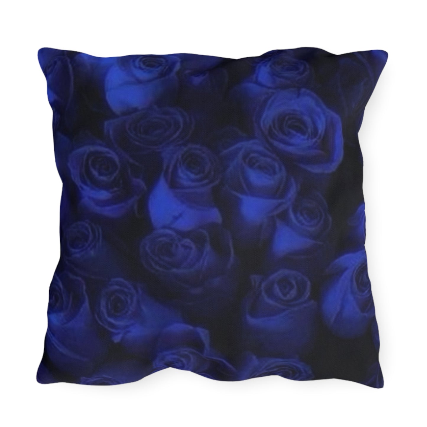 Dark Blue Roses Outdoor Pillow