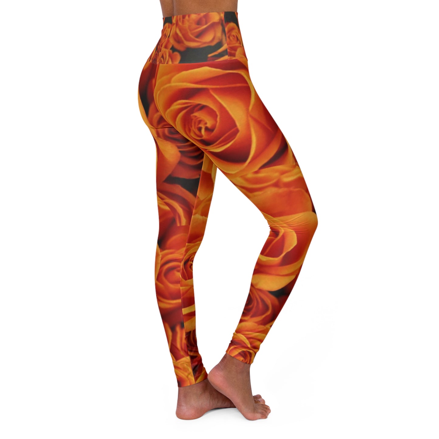 Orange Roses Exercise Leggings
