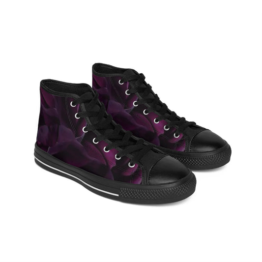 Dark Purple Floral High Top Sneakers