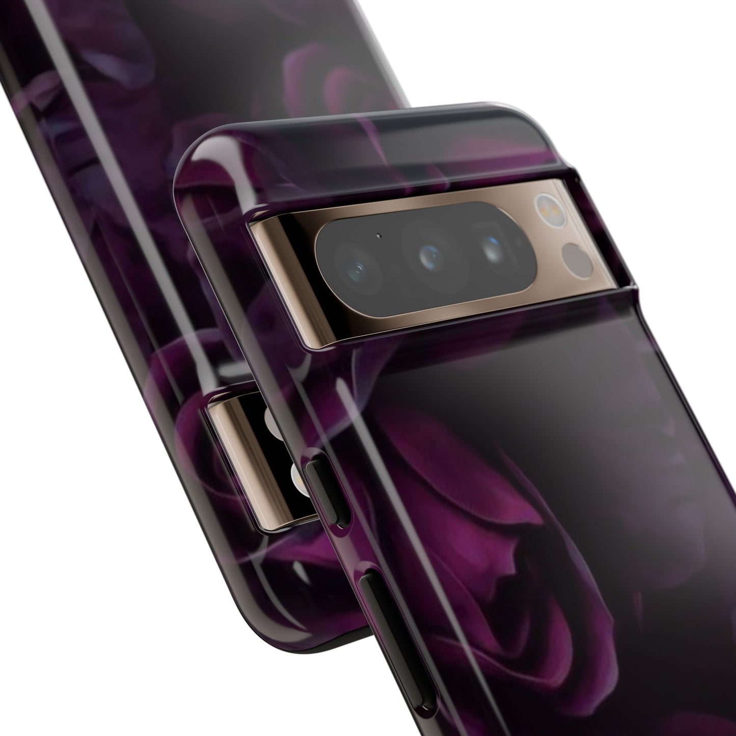 Dark Purple Floral Tough Phone Case