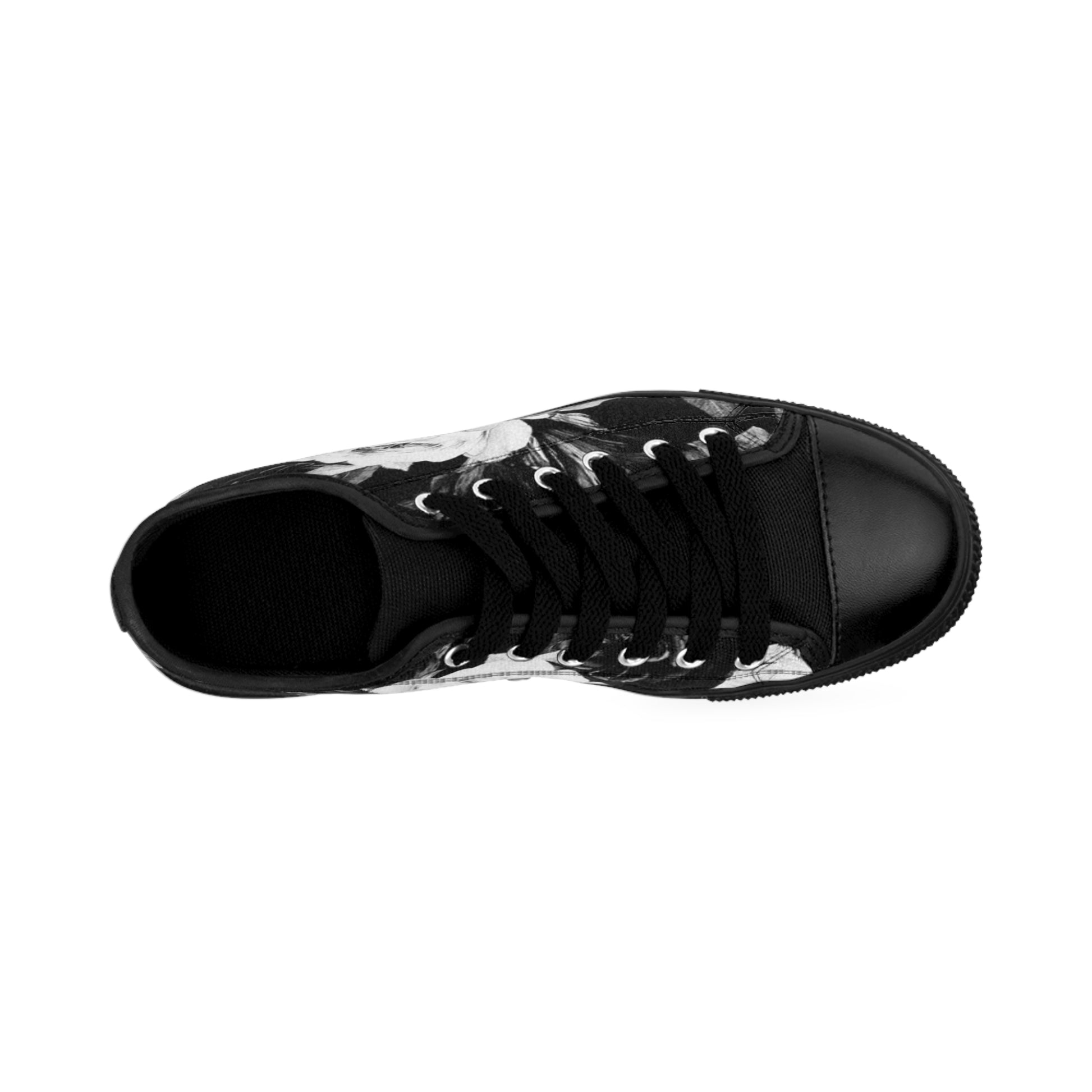 Black & White Comfortable Floral Sneakers