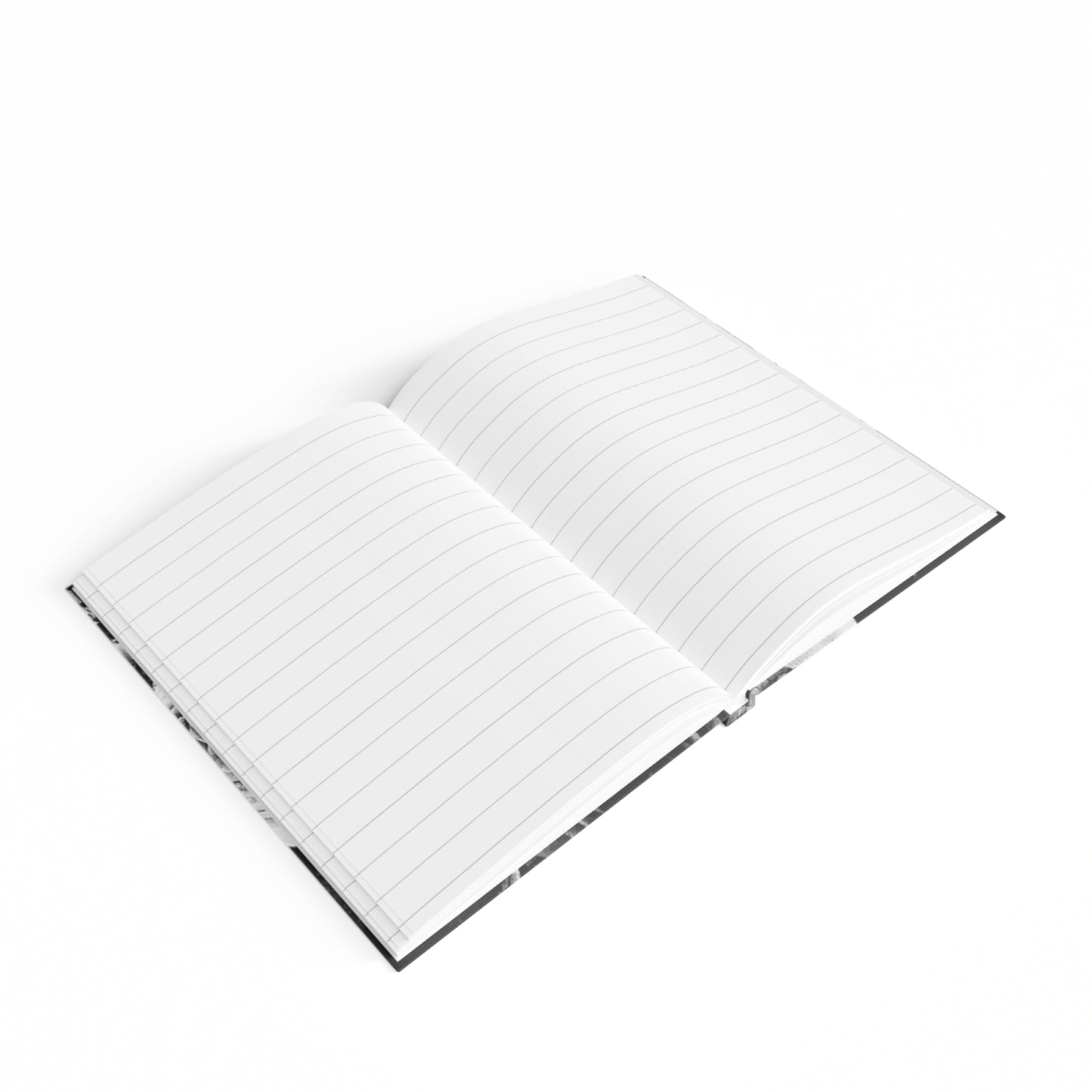 Black and White Floral Design Journal - Ruled Line