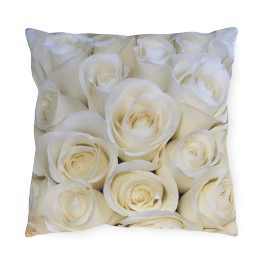 White Roses Outdoor Pillow